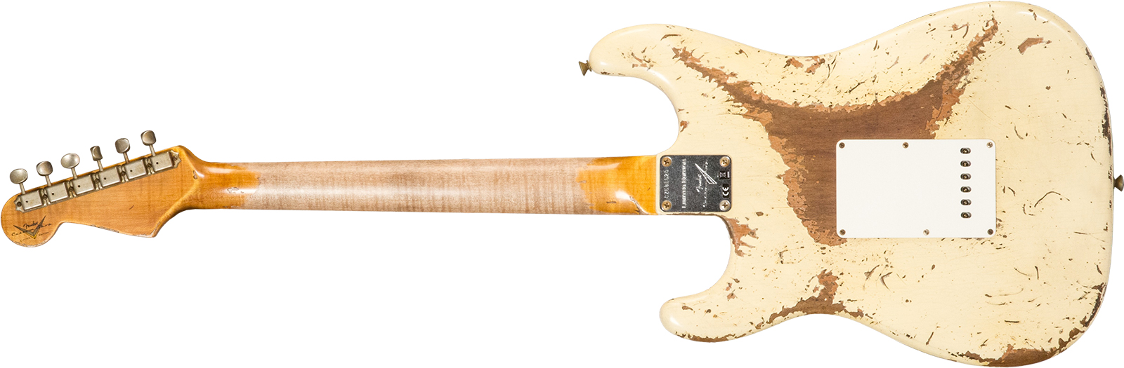 Fender Custom Shop Strat 1960 Dual Mag Ii Rw #cz563967 - Super Heavy Relic Vintage White - Guitarra eléctrica con forma de str. - Variation 1