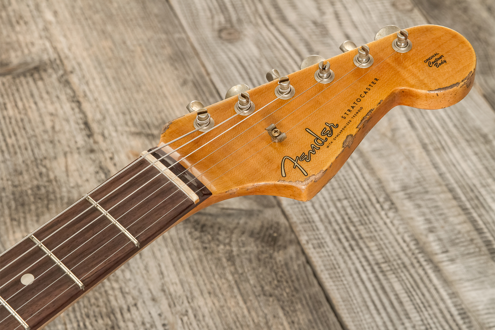 Fender Custom Shop Strat 1960 Dual Mag Ii Rw #cz563967 - Super Heavy Relic Vintage White - Guitarra eléctrica con forma de str. - Variation 7
