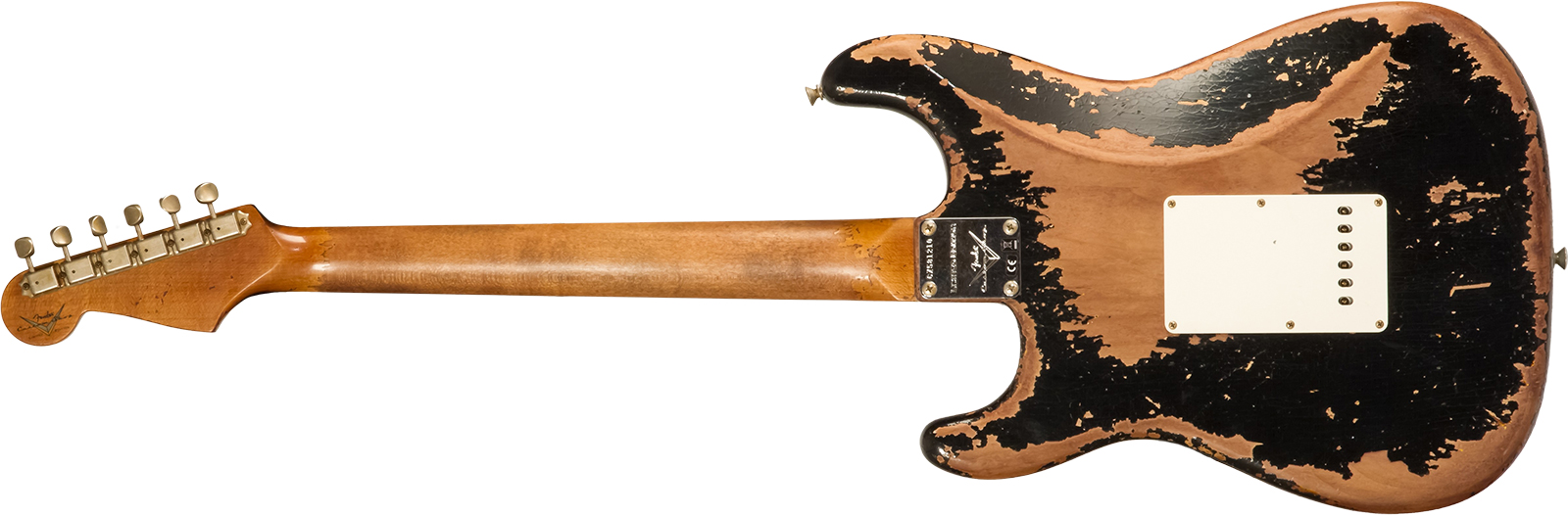 Fender Custom Shop Strat 1960 Roasted 3s Trem Rw #cz581210 - Super Heavy Relic Black O. 2-color Sunburst - Guitarra eléctrica con forma de str. - Vari