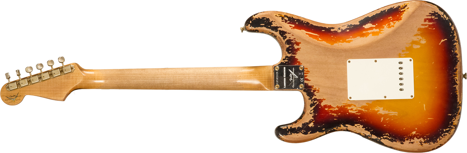 Fender Custom Shop Strat 1960 Roasted 3s Trem Rw #cz583123 - Super Heavy Relic 3-color Sunburst - Guitarra eléctrica con forma de str. - Variation 1