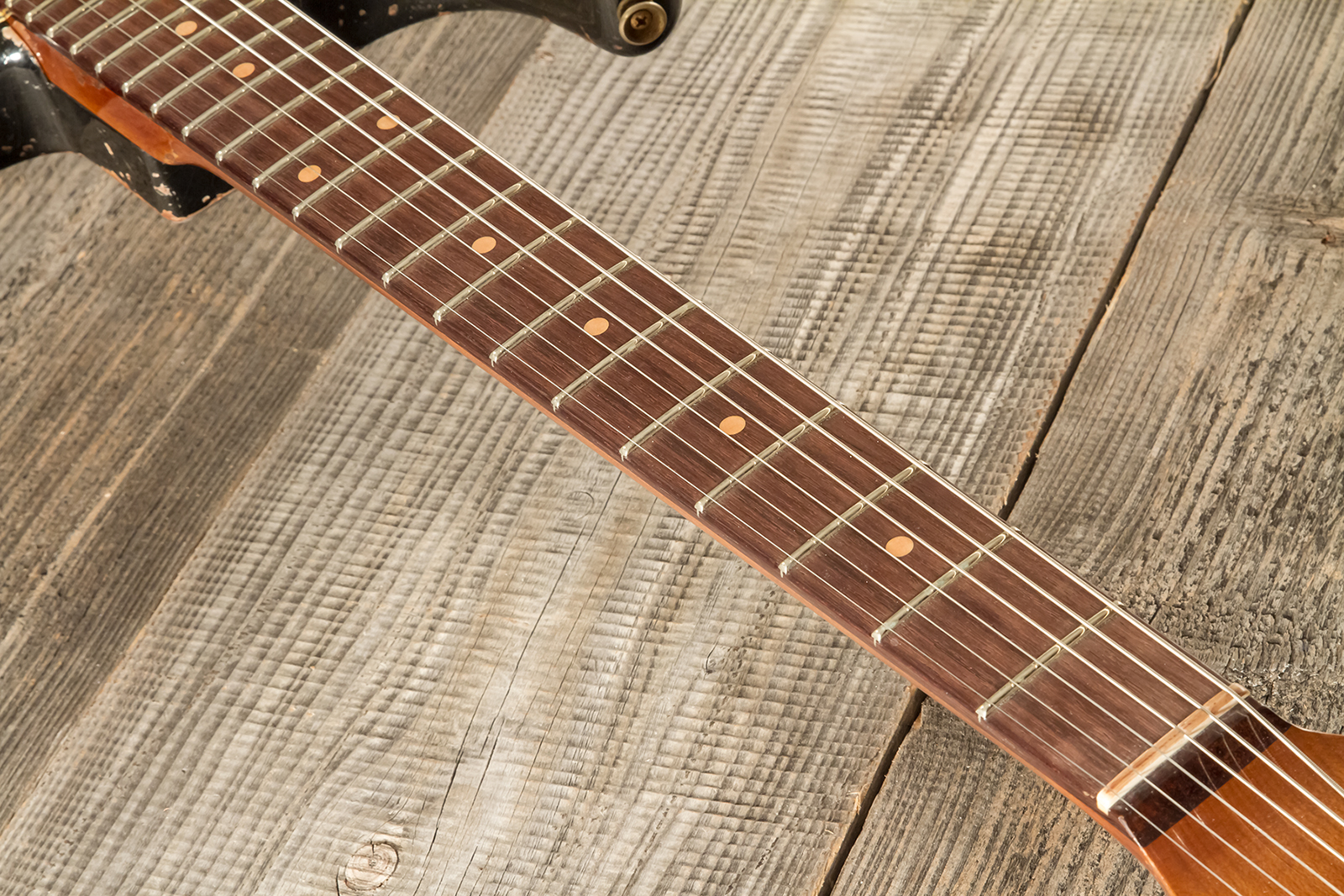 Fender Custom Shop Strat 1961 3s Trem #cz580688 - Super Heavy Relic Black O. 3-color Sunburst - Guitarra eléctrica con forma de str. - Variation 5