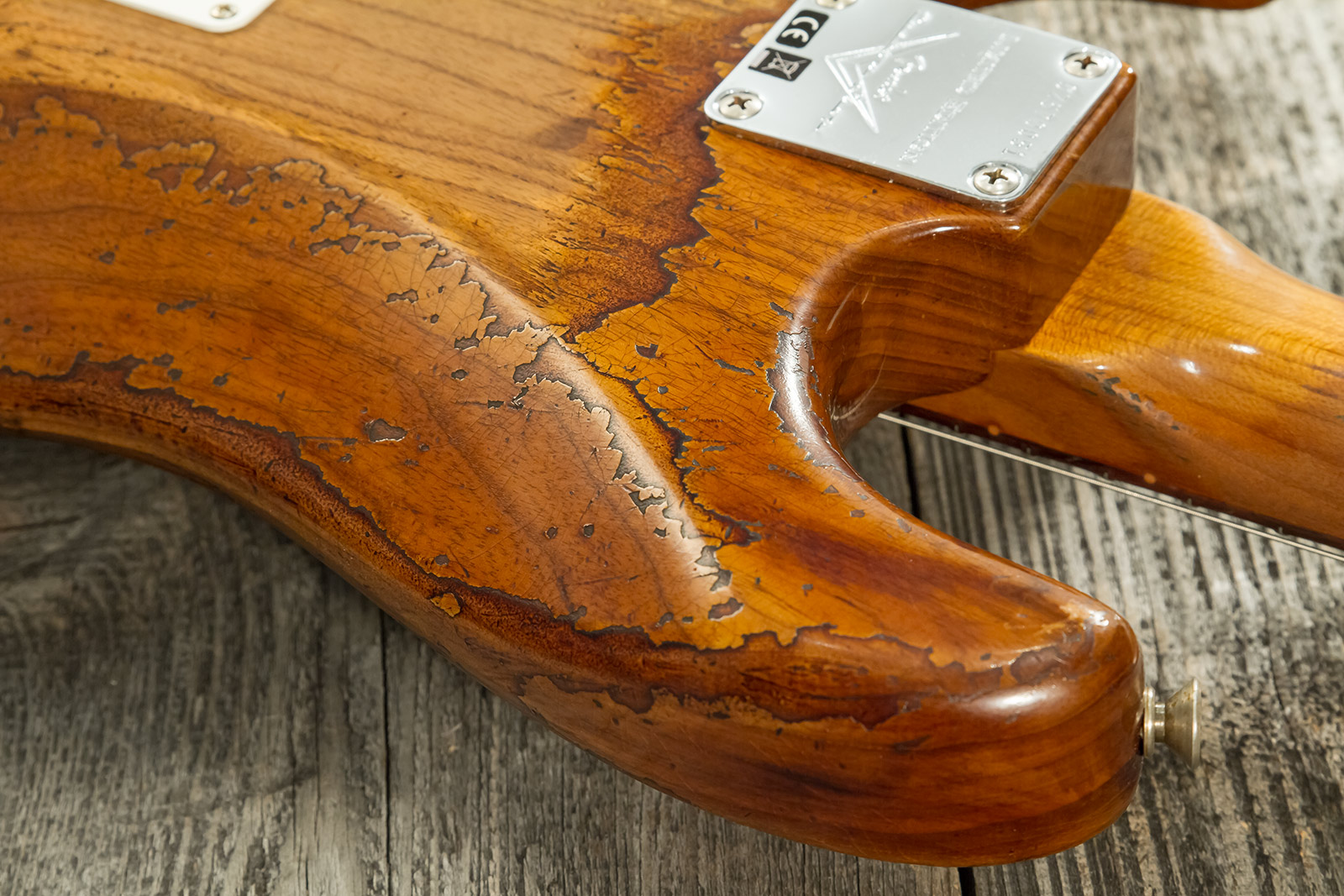 Fender Custom Shop Strat 1961 3s Trem Rw #cz570051 - Super Heavy Relic Natural - Guitarra eléctrica con forma de str. - Variation 8