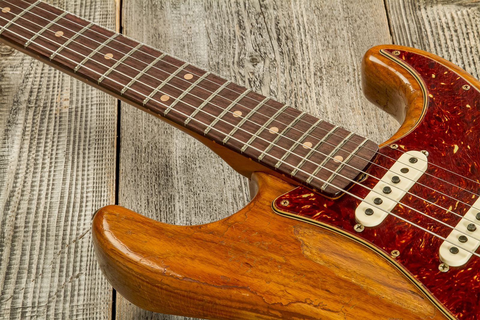 Fender Custom Shop Strat 1961 3s Trem Rw #cz570266 - Super Heavy Relic Natural - Guitarra eléctrica con forma de str. - Variation 3