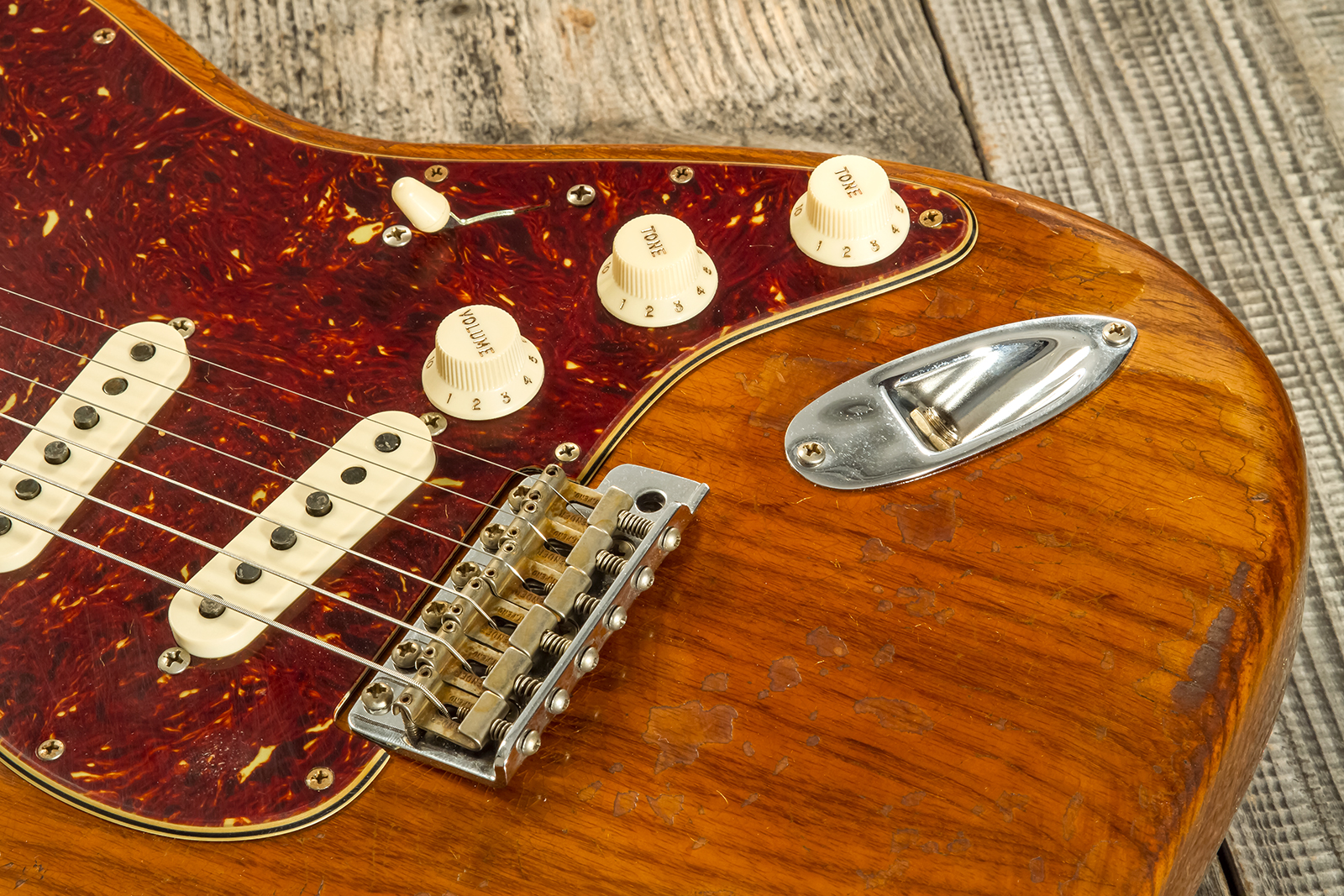 Fender Custom Shop Strat 1961 3s Trem Rw #cz570266 - Super Heavy Relic Natural - Guitarra eléctrica con forma de str. - Variation 5