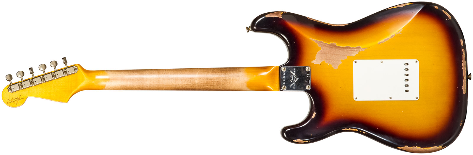 Fender Custom Shop Strat 1961 3s Trem Rw #cz573663 - Heavy Relic Aged 3-color Sunburst - Guitarra eléctrica con forma de str. - Variation 1