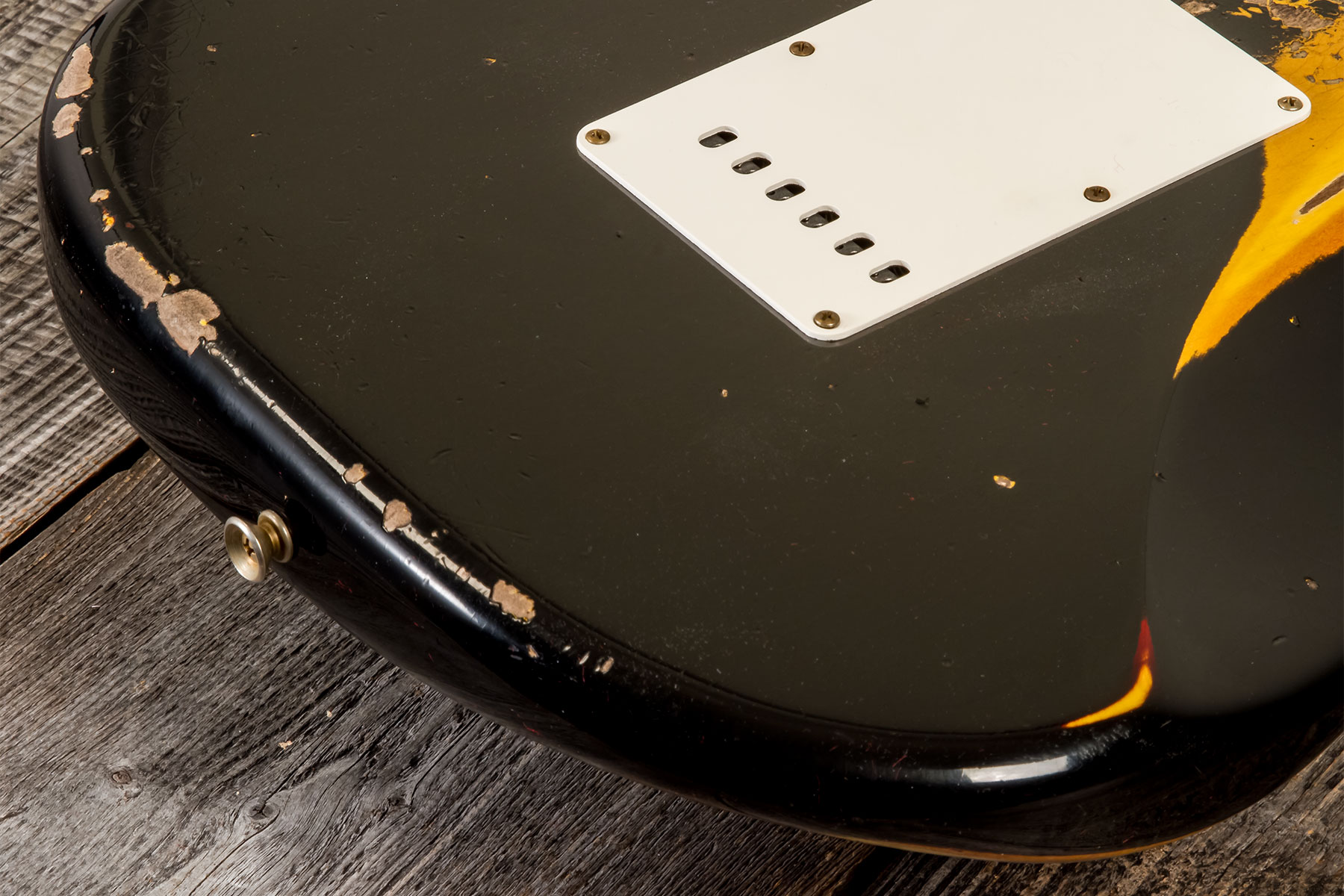 Fender Custom Shop Strat 1961 3s Trem Rw #cz580527 - Super Heavy Relic Black O. 3-color Sunburst - Guitarra eléctrica con forma de str. - Variation 5