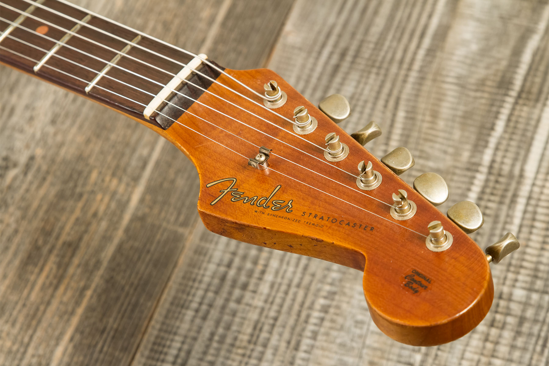 Fender Custom Shop Strat 1961 3s Trem Rw #cz580527 - Super Heavy Relic Black O. 3-color Sunburst - Guitarra eléctrica con forma de str. - Variation 8