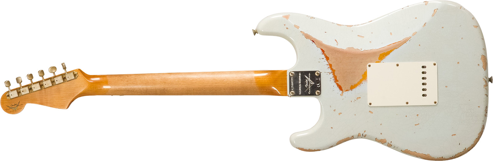 Fender Custom Shop Strat 1961 3s Trem Rw #cz580999 - Heavy Relic Sonic Blue O. 3-color Sunburst - Guitarra eléctrica con forma de str. - Variation 2