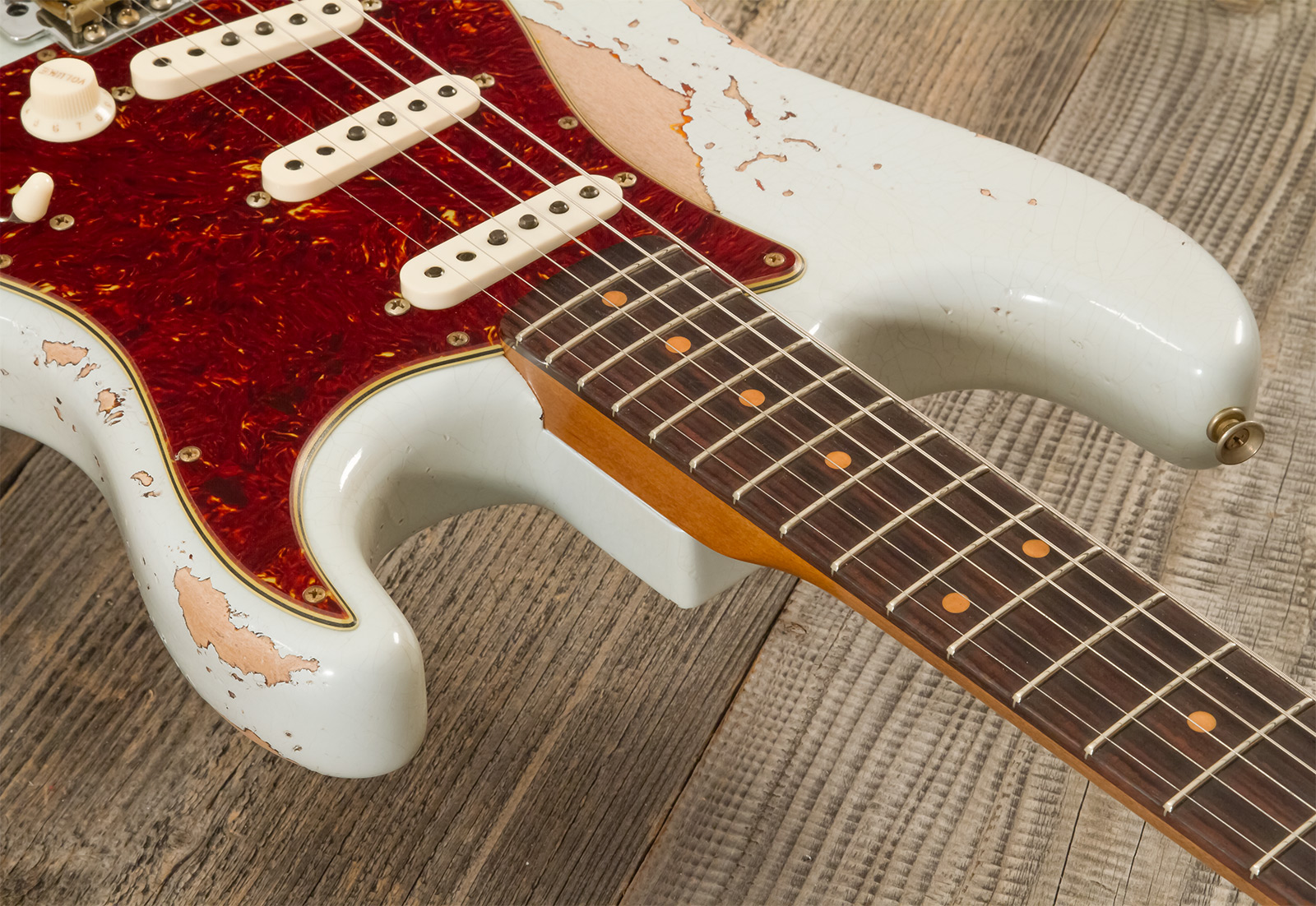 Fender Custom Shop Strat 1961 3s Trem Rw #cz580999 - Heavy Relic Sonic Blue O. 3-color Sunburst - Guitarra eléctrica con forma de str. - Variation 5