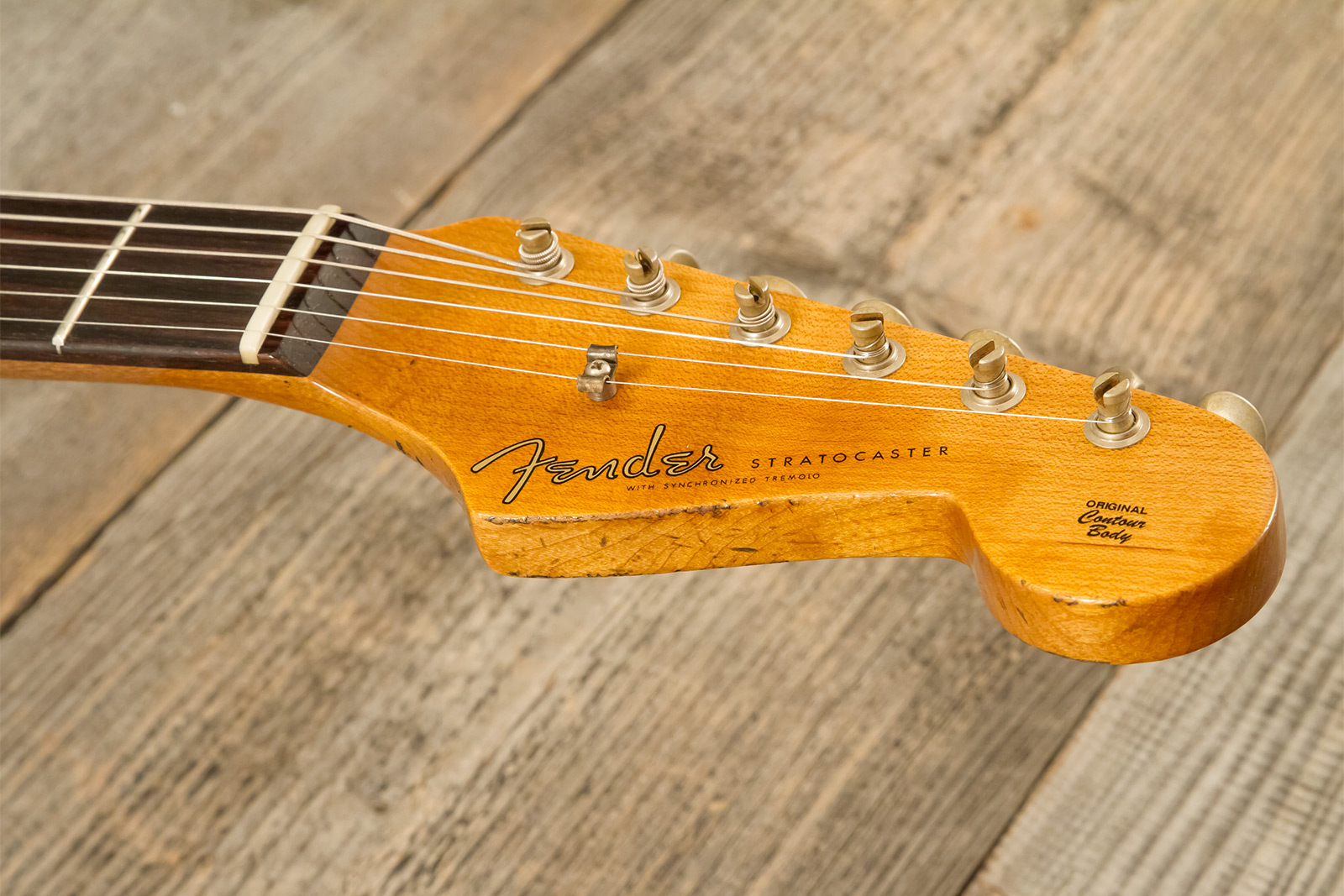 Fender Custom Shop Strat 1961 3s Trem Rw #cz580999 - Heavy Relic Sonic Blue O. 3-color Sunburst - Guitarra eléctrica con forma de str. - Variation 7