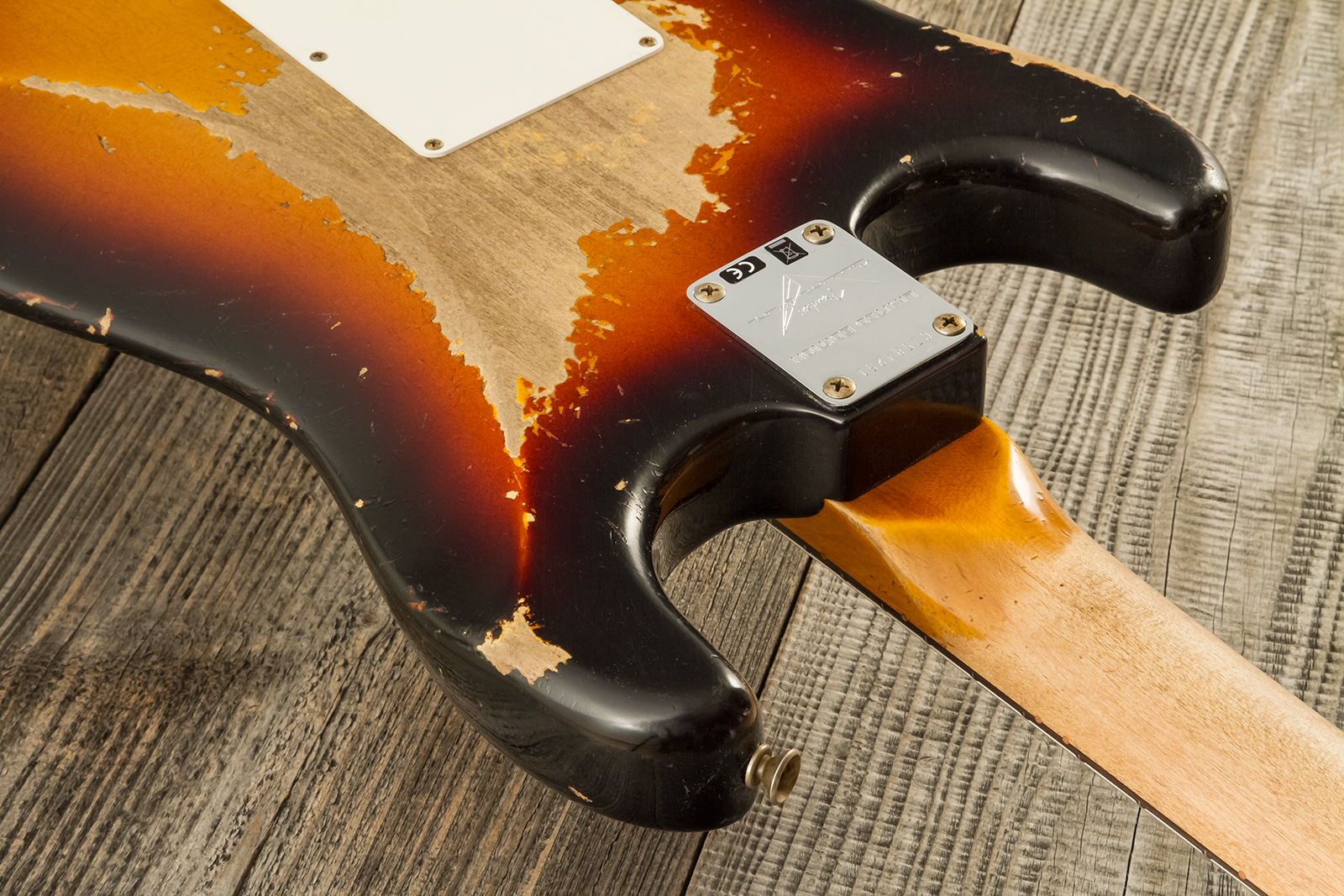 Fender Custom Shop Strat 1961 Bone Tone 3s Trem #cz584251 - Super Heavy Relic 3-color Sunburst - Guitarra eléctrica con forma de str. - Variation 11