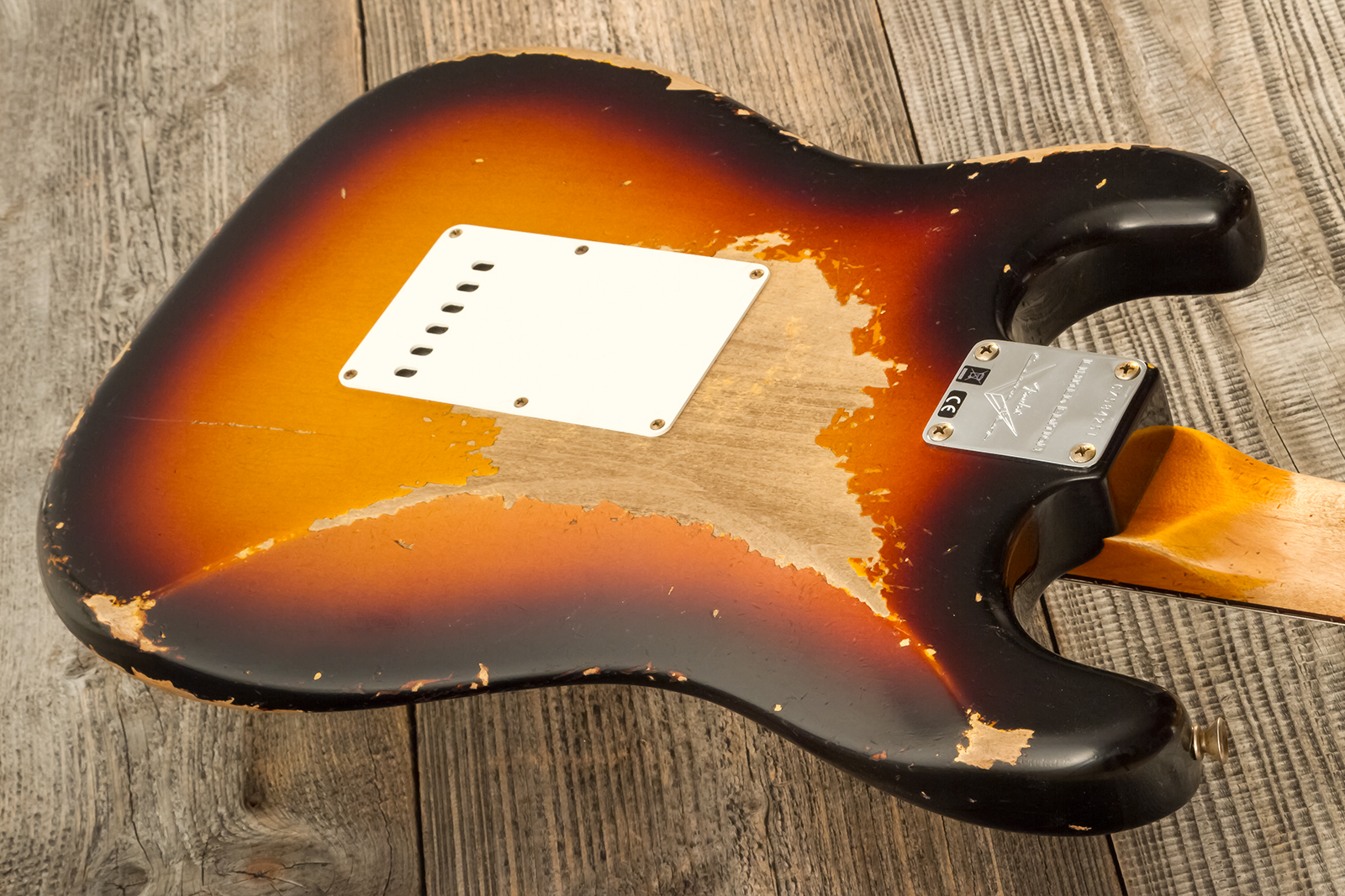 Fender Custom Shop Strat 1961 Bone Tone 3s Trem #cz584251 - Super Heavy Relic 3-color Sunburst - Guitarra eléctrica con forma de str. - Variation 8