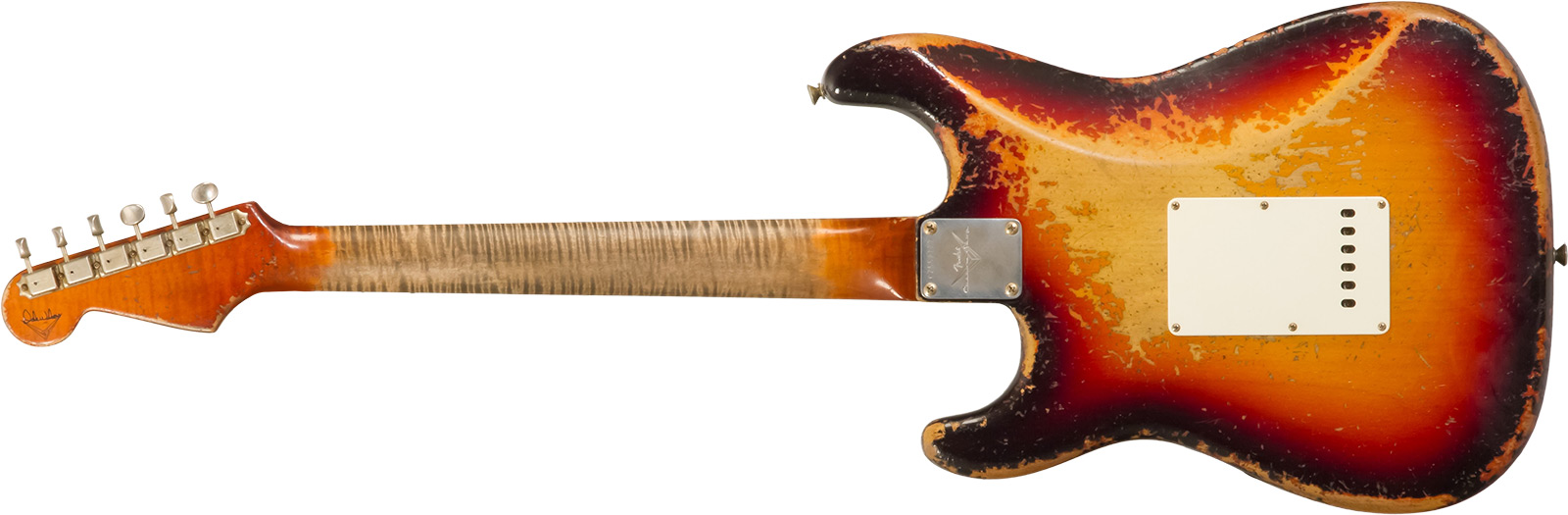 Fender Custom Shop Strat 1961 Masterbuilt D.wilson 3s Trem Rw #cz552177 - Heavy Relic 3-color Sunburst - Guitarra eléctrica con forma de str. - Variat