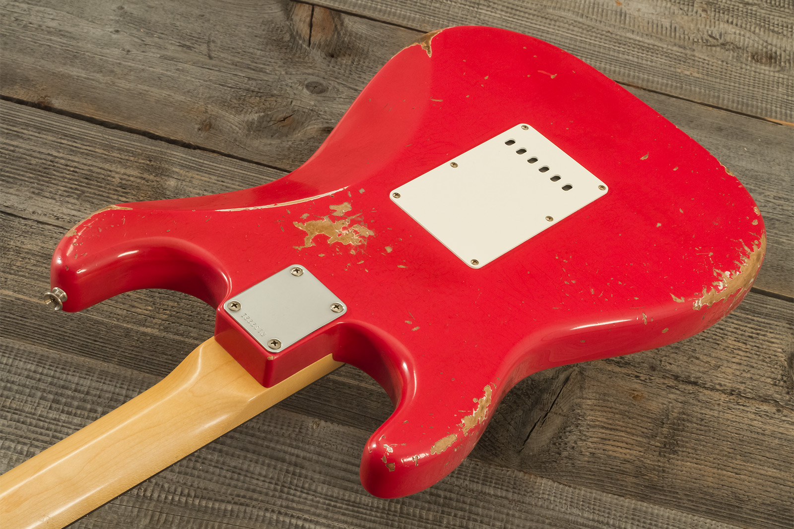 Fender Custom Shop Strat 1961 Masterbuilt K.mcmillin 3s Trem Abw #r132221 - Relic Fiesta Red - Guitarra eléctrica con forma de str. - Variation 9