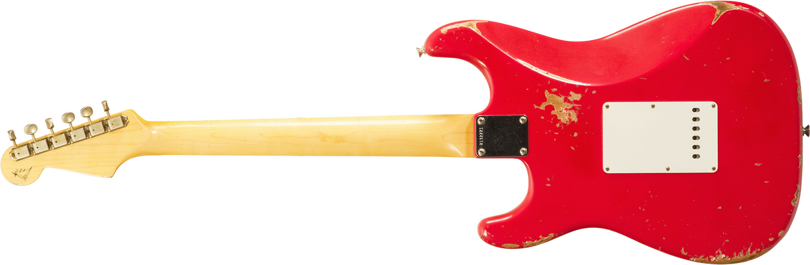 Fender Custom Shop Strat 1961 Masterbuilt K.mcmillin 3s Trem Abw #r132221 - Relic Fiesta Red - Guitarra eléctrica con forma de str. - Variation 2