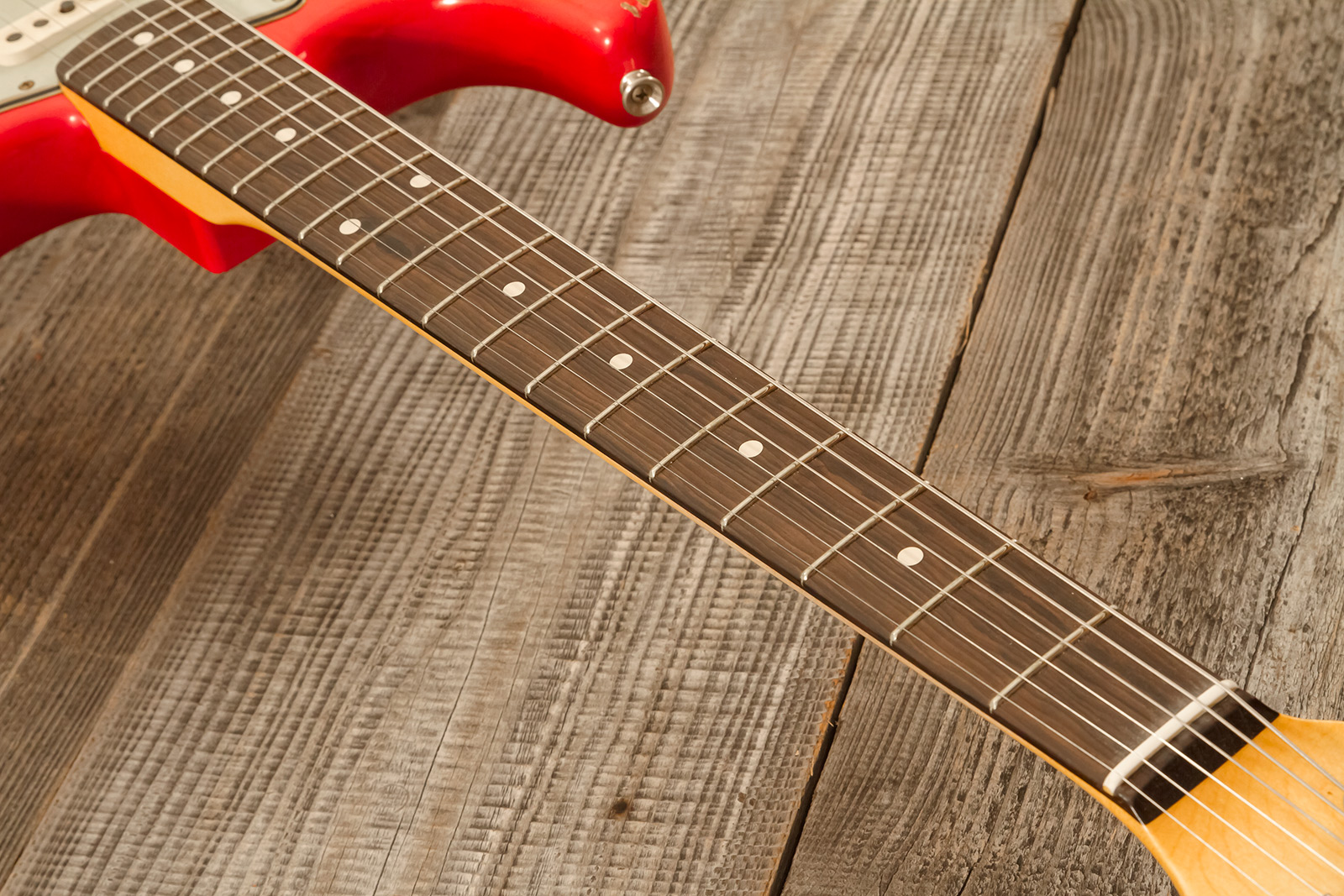 Fender Custom Shop Strat 1961 Masterbuilt K.mcmillin 3s Trem Abw #r132221 - Relic Fiesta Red - Guitarra eléctrica con forma de str. - Variation 7