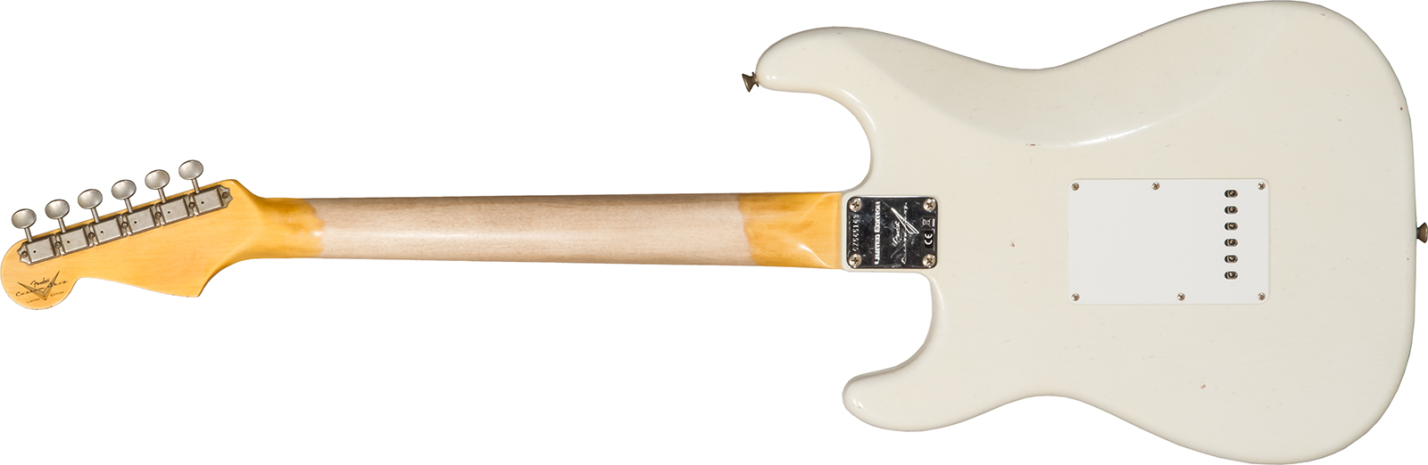 Fender Custom Shop Strat 1962/63 3s Trem Rw #cz565163 - Journeyman Relic Olympic White - Guitarra eléctrica con forma de str. - Variation 1