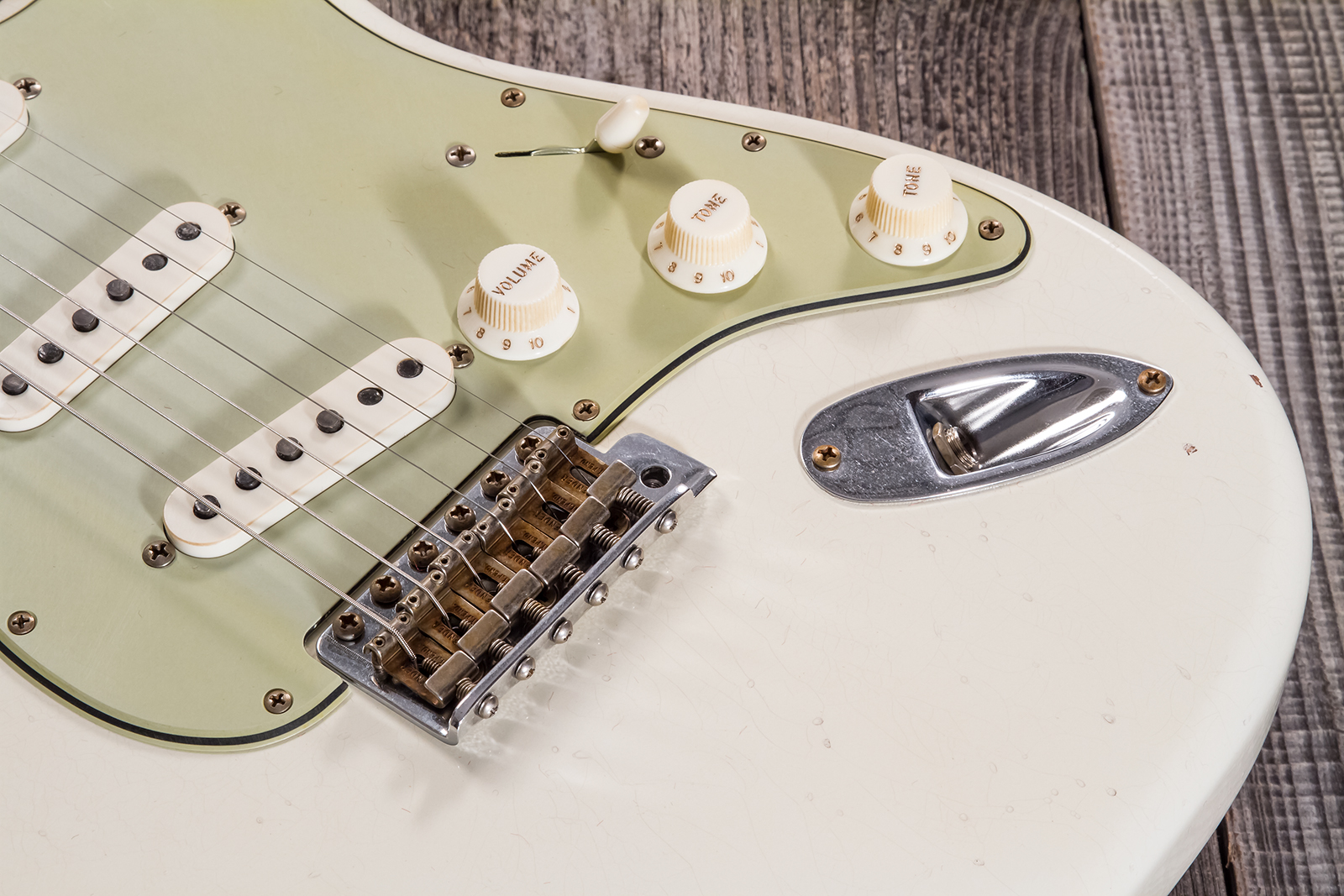 Fender Custom Shop Strat 1962/63 3s Trem Rw - Journeyman Relic Olympic White - Guitarra eléctrica con forma de str. - Variation 3