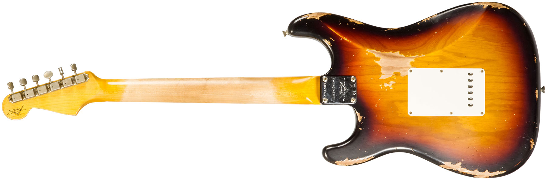Fender Custom Shop Strat 1962 6s Trem Rw #cz580826 - Heavy Relic 3-color Sunburst - Guitarra eléctrica con forma de str. - Variation 1