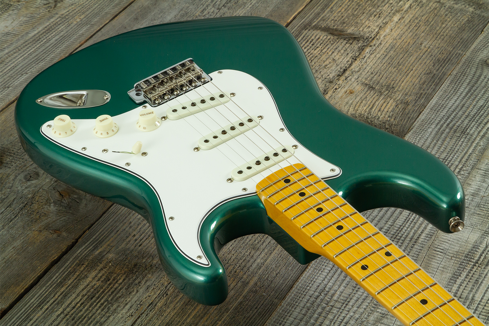 Fender Custom Shop Strat 1962 Vintage Custom 3s Trem Mn - Time Capsule Sherwood Green Metallic - Guitarra eléctrica con forma de str. - Variation 13