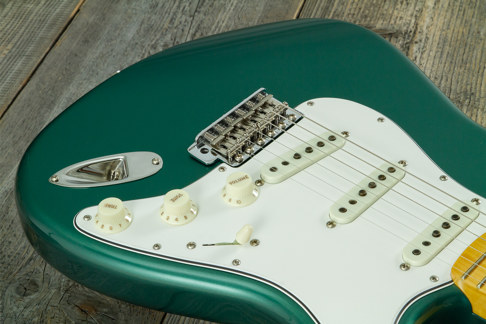 Fender Custom Shop Strat 1962 Vintage Custom 3s Trem Mn - Time Capsule Sherwood Green Metallic - Guitarra eléctrica con forma de str. - Variation 14