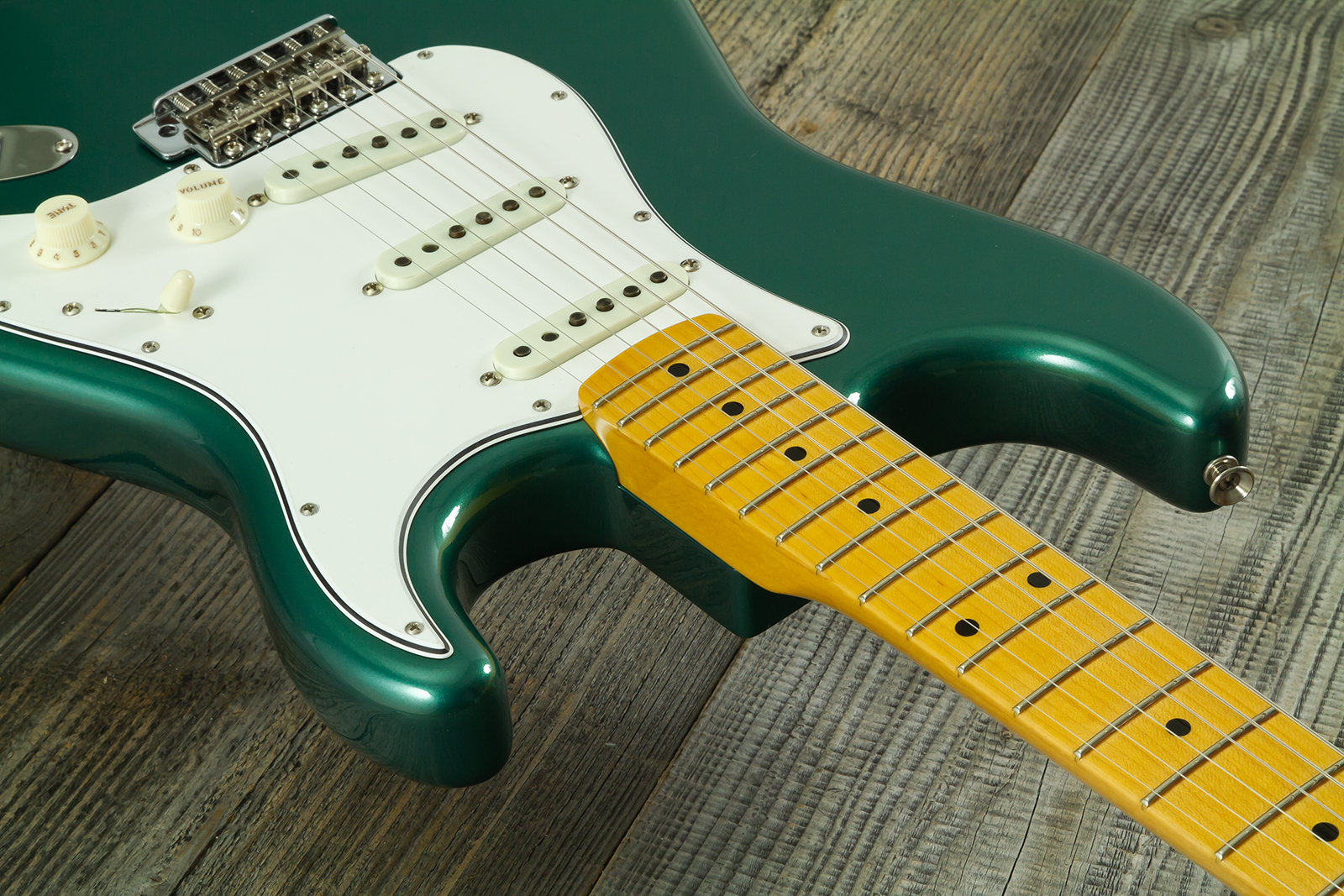 Fender Custom Shop Strat 1962 Vintage Custom 3s Trem Mn - Time Capsule Sherwood Green Metallic - Guitarra eléctrica con forma de str. - Variation 15