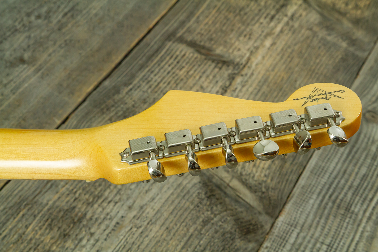 Fender Custom Shop Strat 1962 Vintage Custom 3s Trem Mn - Time Capsule Sherwood Green Metallic - Guitarra eléctrica con forma de str. - Variation 21