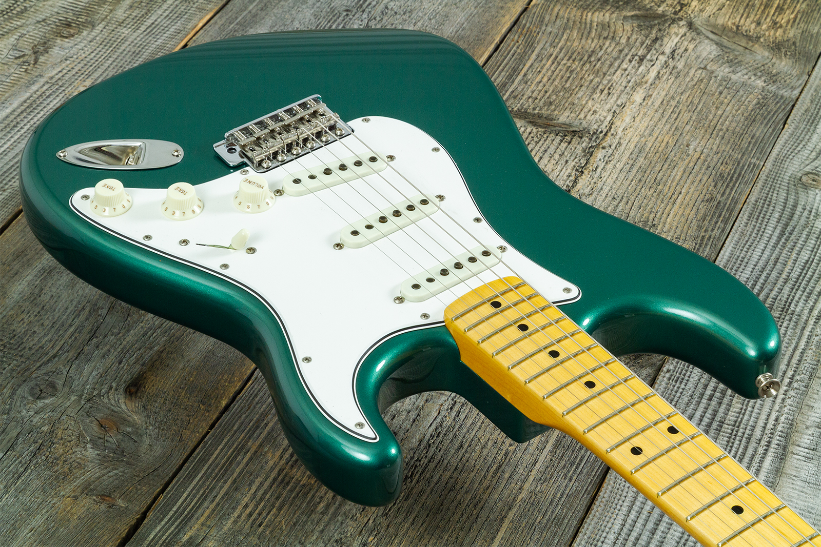 Fender Custom Shop Strat 1962 Vintage Custom 3s Trem Mn - Time Capsule Sherwood Green Metallic - Guitarra eléctrica con forma de str. - Variation 2