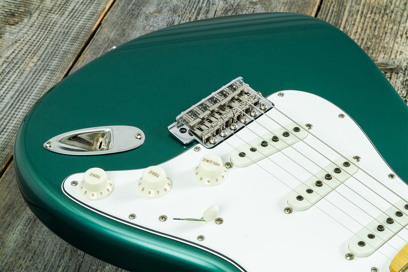Fender Custom Shop Strat 1962 Vintage Custom 3s Trem Mn - Time Capsule Sherwood Green Metallic - Guitarra eléctrica con forma de str. - Variation 3
