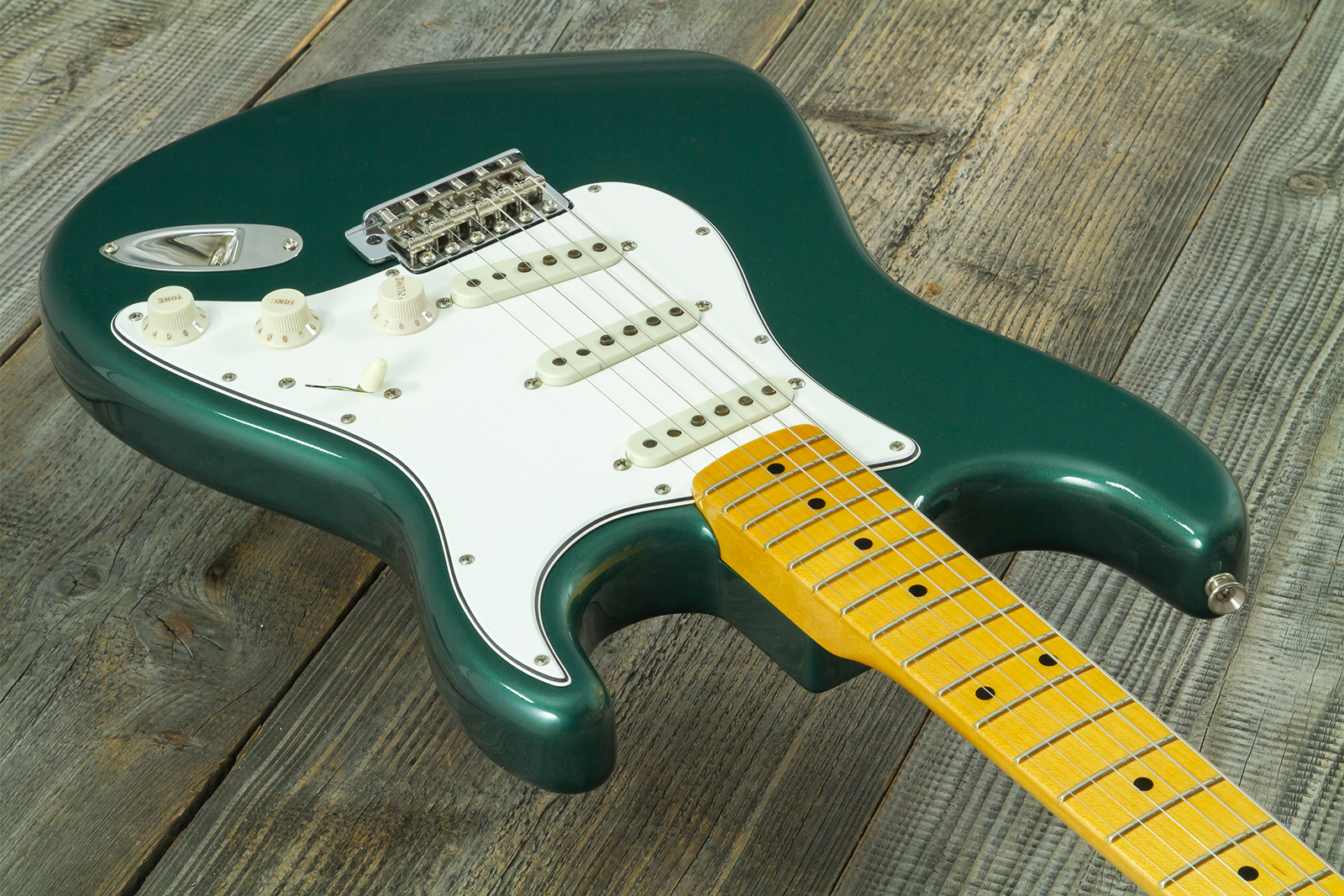 Fender Custom Shop Strat 1962 Vintage Custom 3s Trem Mn #r146869 - Time Capsule Sherwood Green Metallic - Guitarra eléctrica con forma de str. - Varia