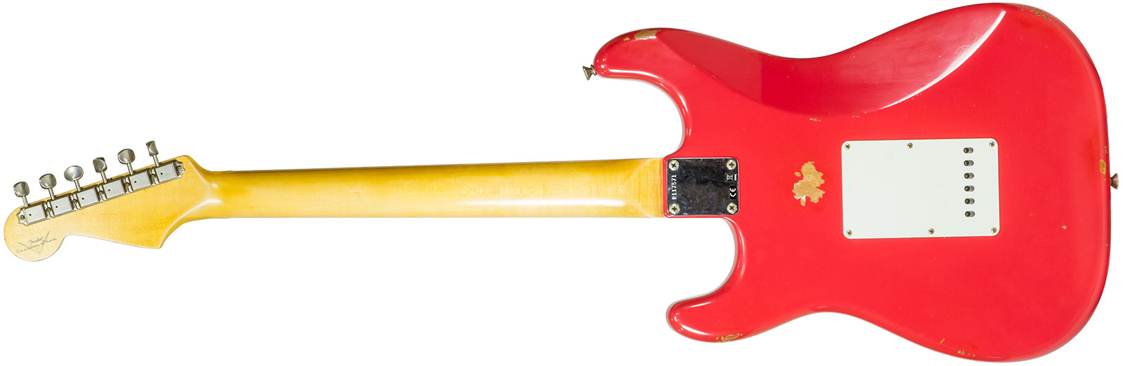 Fender Custom Shop Strat 1963 3s Trem Rw #r117571 - Relic Fiesta Red - Guitarra eléctrica con forma de str. - Variation 1