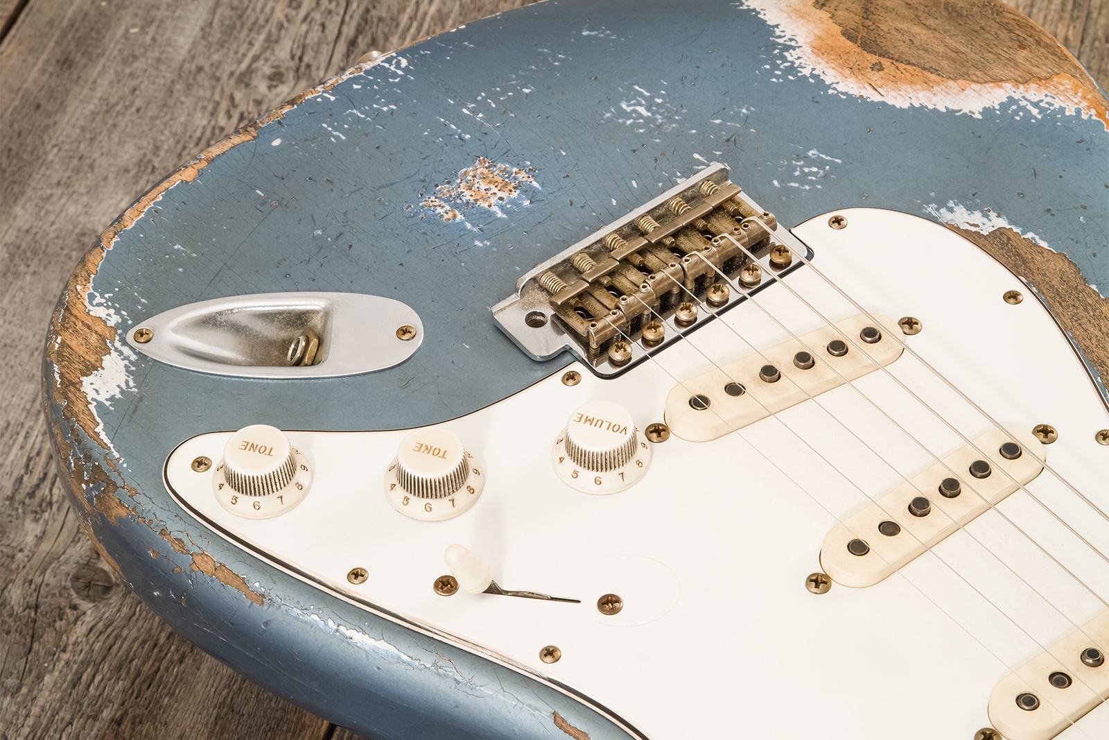 Fender Custom Shop Strat 1963 3s Trem Rw #r139911 - Relic Lake Placid Blue - Guitarra eléctrica con forma de str. - Variation 3