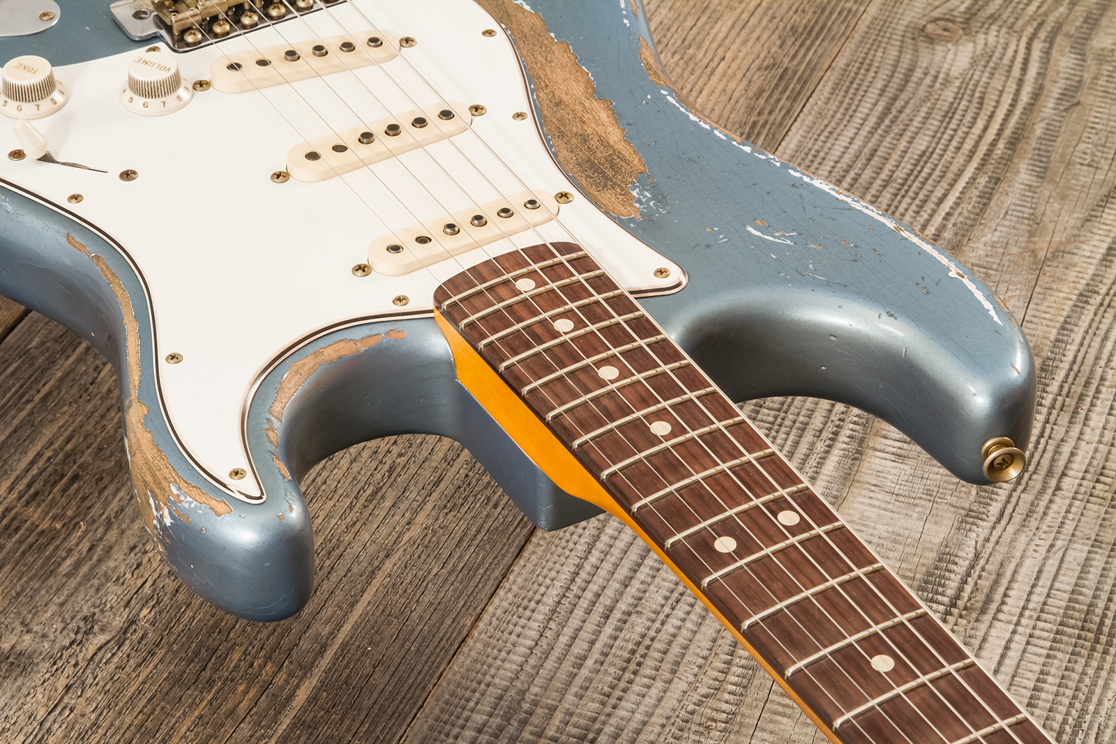 Fender Custom Shop Strat 1963 3s Trem Rw #r139911 - Relic Lake Placid Blue - Guitarra eléctrica con forma de str. - Variation 4