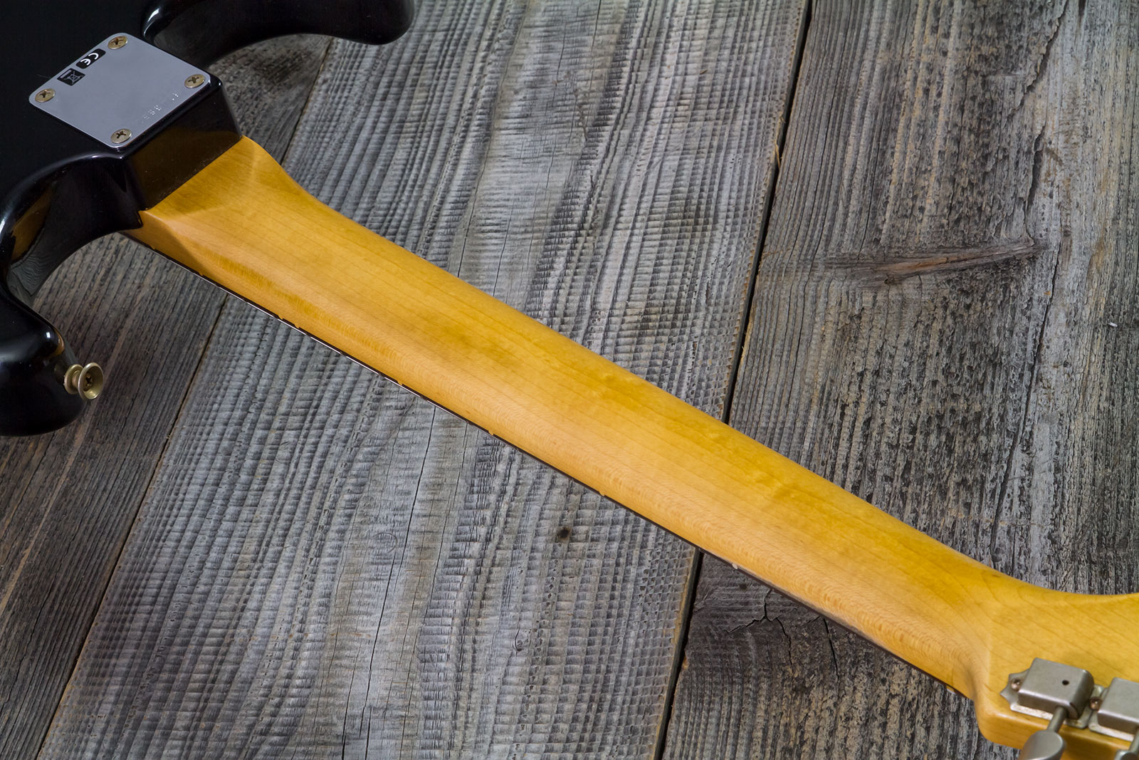 Fender Custom Shop Strat 1963 3s Trem Rw #r143861 - Relic Black O. Hle Gold - Guitarra eléctrica con forma de str. - Variation 10