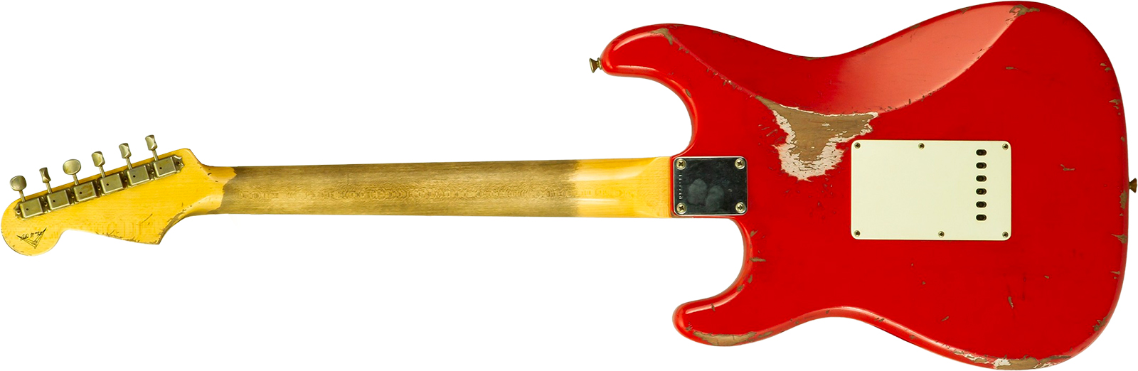 Fender Custom Shop Strat 1963 Mb A.macnutt 3s Trem Rw #r144111 - Relic Fiesta Red - Guitarra eléctrica con forma de str. - Variation 1