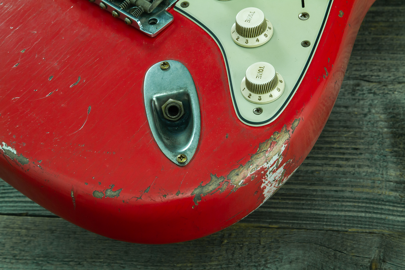 Fender Custom Shop Strat 1963 Mb A.macnutt 3s Trem Rw #r144111 - Relic Fiesta Red - Guitarra eléctrica con forma de str. - Variation 2