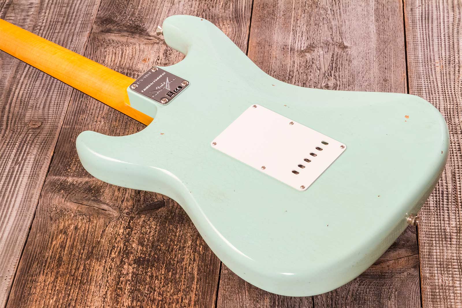 Fender Custom Shop Strat 1964 3s Trem Rw #cz579859 - Journey Man Relic Aged Surf Green - Guitarra eléctrica con forma de str. - Variation 6