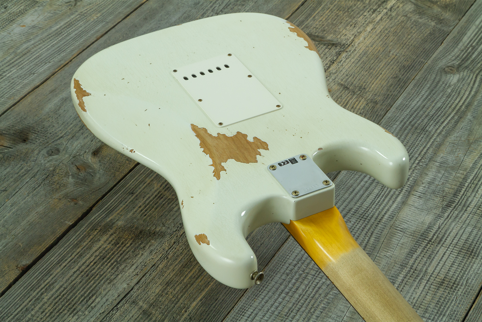 Fender Custom Shop Strat 1964 L-series 3s Trem Rw #l11710 - Heavy Relic Olympic White - Guitarra eléctrica con forma de str. - Variation 9