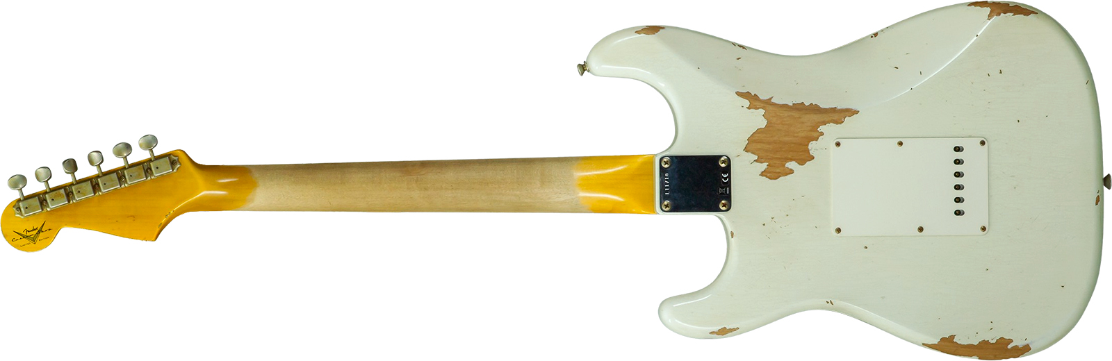 Fender Custom Shop Strat 1964 L-series 3s Trem Rw #l11710 - Heavy Relic Olympic White - Guitarra eléctrica con forma de str. - Variation 1