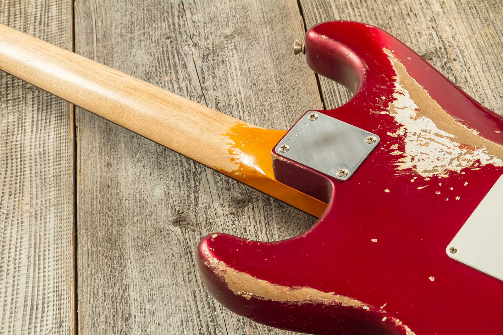 Fender Custom Shop Strat 1964 Masterbuilt P.waller 3s Trem Rw #r129130 - Heavy Relic Candy Apple Red - Guitarra eléctrica con forma de str. - Variatio