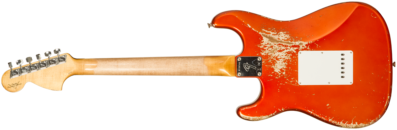 Fender Custom Shop Strat 1969 3s Trem Rw #r132166 - Heavy Relic Candy Tangerine - Guitarra eléctrica con forma de str. - Variation 1