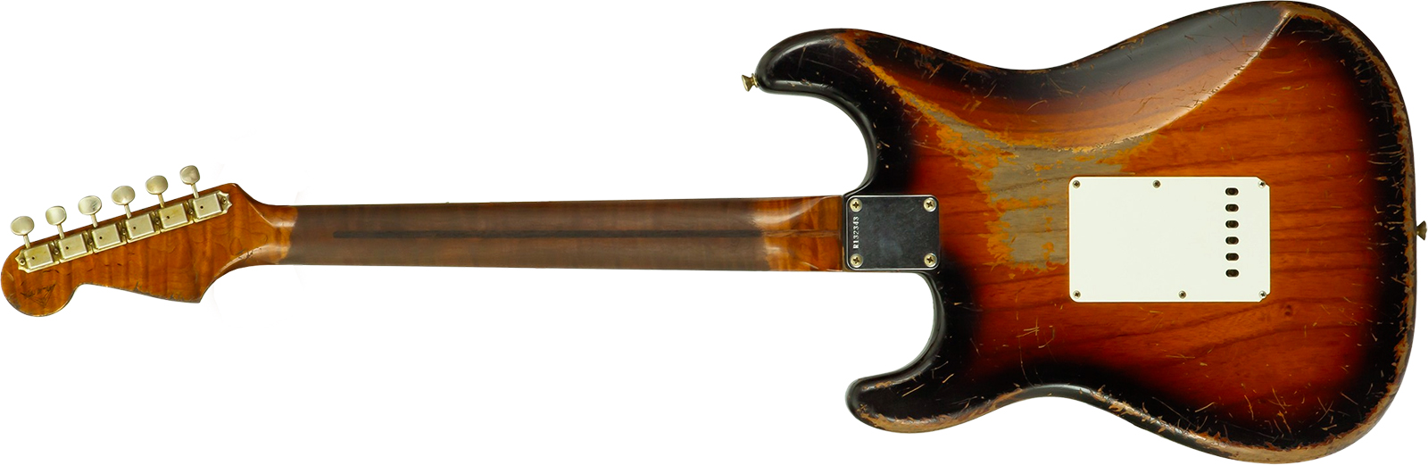 Fender Custom Shop Strat 50s Mb A.macnutt 3s Trem Rw #r132343 - Heavy Relic 2-color Sunburst - Guitarra eléctrica con forma de str. - Variation 9