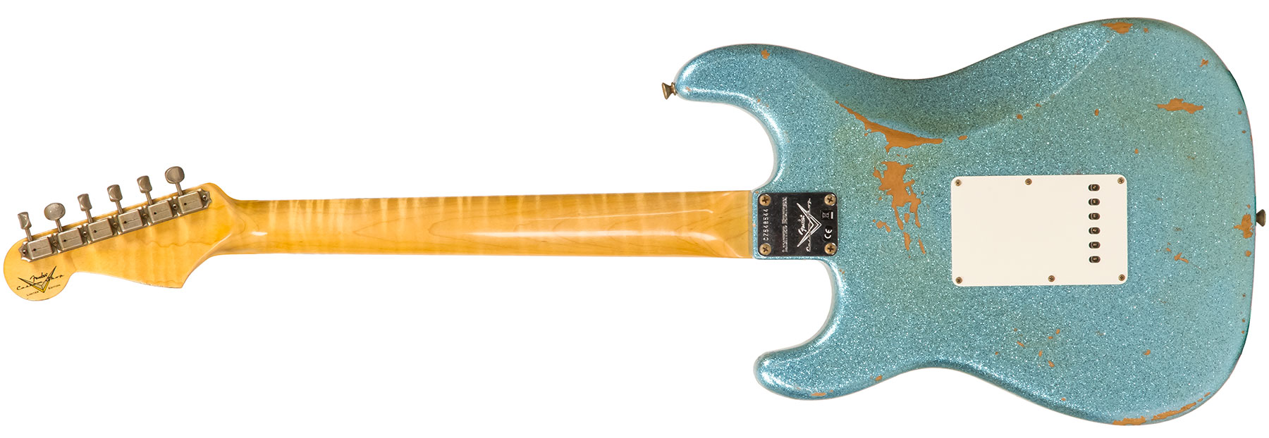 Fender Custom Shop Strat 1965 Ltd Usa Rw #cz548544 - Relic Daphne Blue Sparkle - Guitarra eléctrica con forma de str. - Variation 1