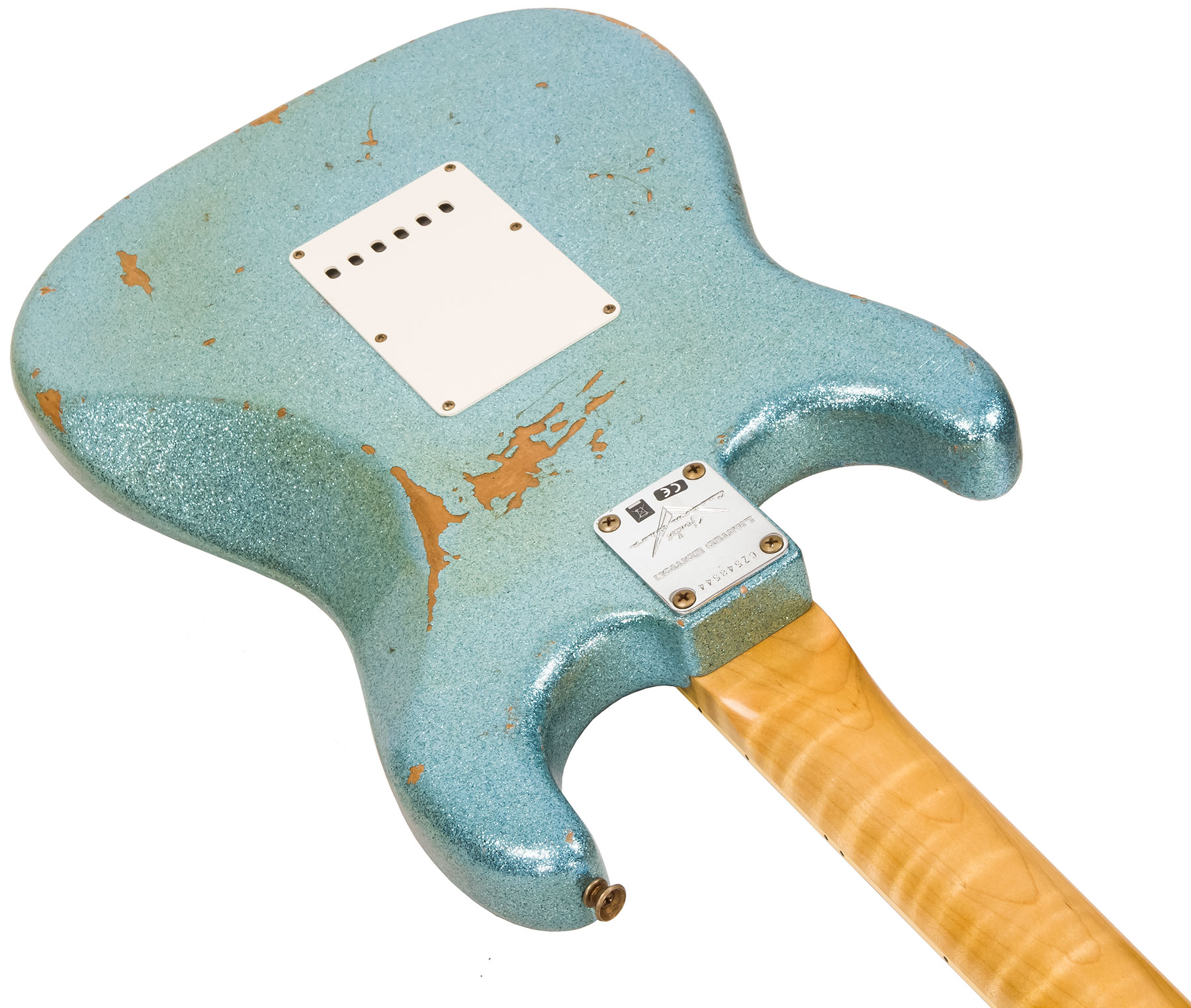Fender Custom Shop Strat 1965 Ltd Usa Rw #cz548544 - Relic Daphne Blue Sparkle - Guitarra eléctrica con forma de str. - Variation 3