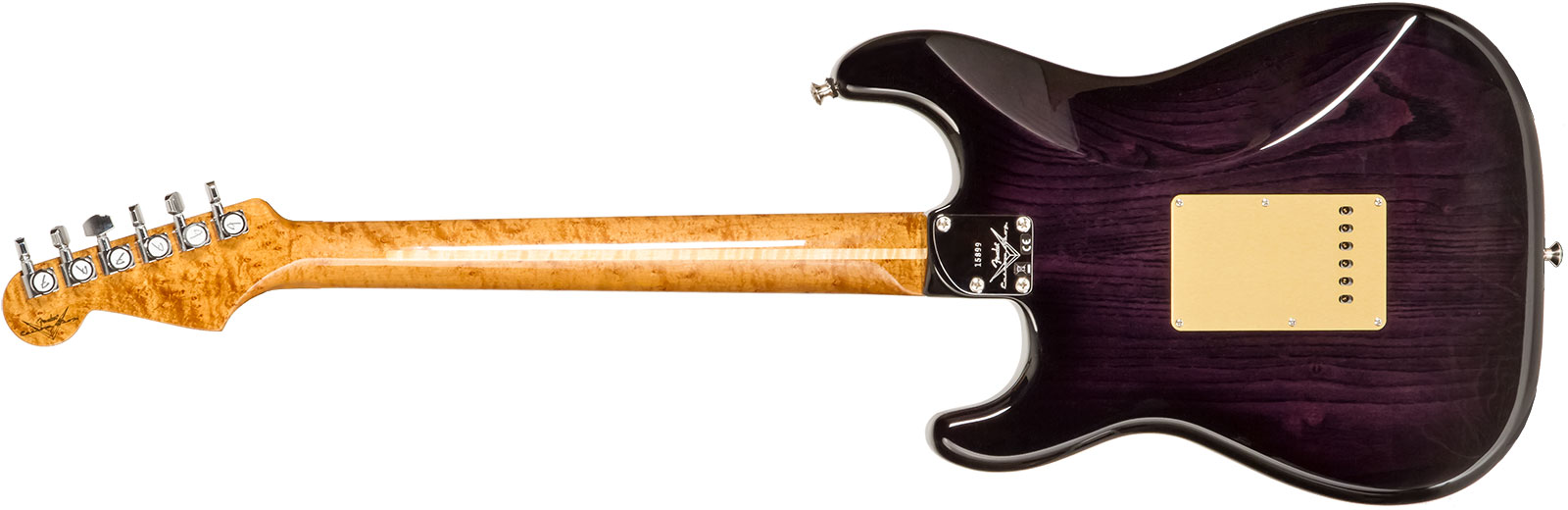 Fender Custom Shop Strat American Custom 3s Trem Mn #xn15899 - Nos Ebony Transparent - Guitarra eléctrica con forma de str. - Variation 1