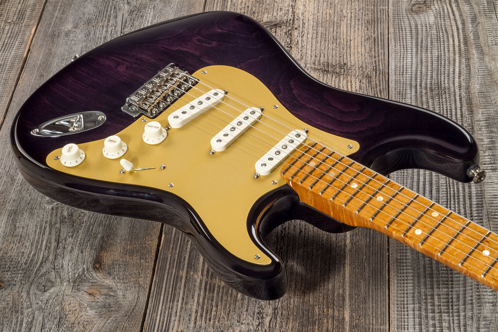 Fender Custom Shop Strat American Custom 3s Trem Mn #xn15899 - Nos Ebony Transparent - Guitarra eléctrica con forma de str. - Variation 2