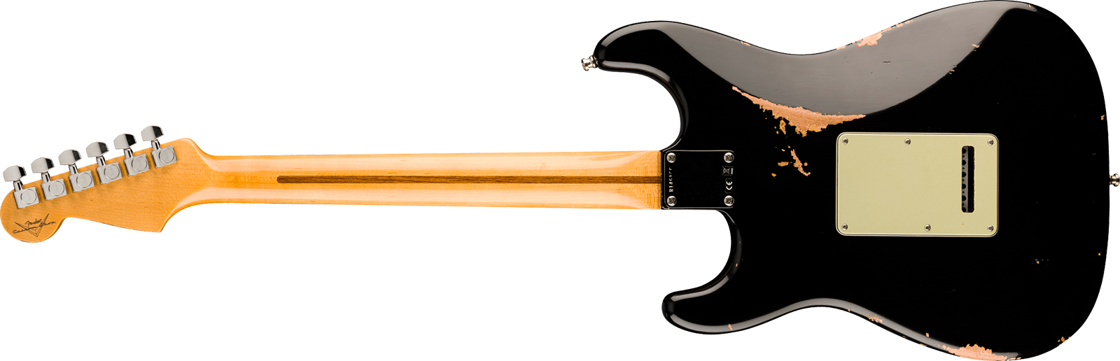 Fender Custom Shop Strat Deluxe Hb S1 Hss Trem Rw - Relic Black - Guitarra eléctrica con forma de str. - Variation 1