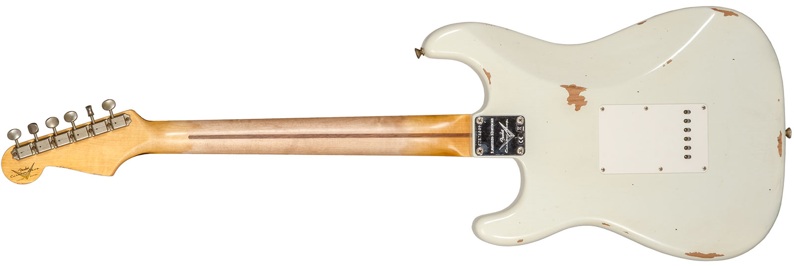 Fender Custom Shop Strat Fat 50's 3s Trem Mn #cz570495 - Relic India Ivory - Guitarra eléctrica con forma de str. - Variation 1