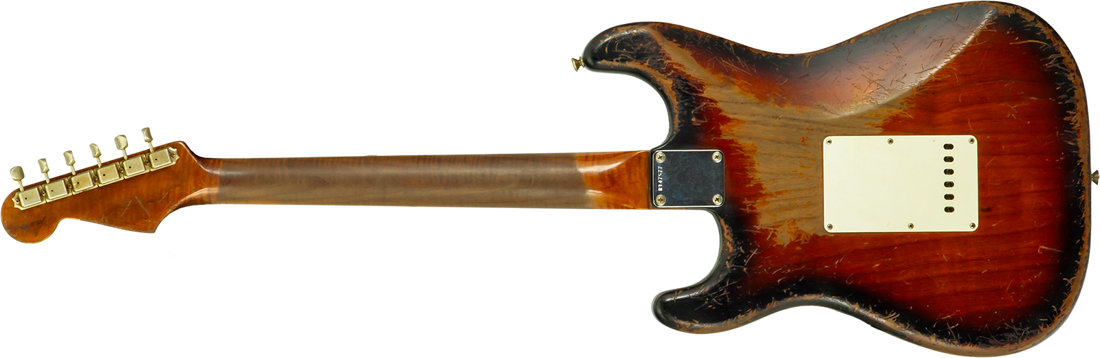Fender Custom Shop Strat Late 1959 Mb A.macnutt 3s Trem Rw #r147577 - Heavy Relic 2-color Sunburst - Guitarra eléctrica con forma de str. - Variation 
