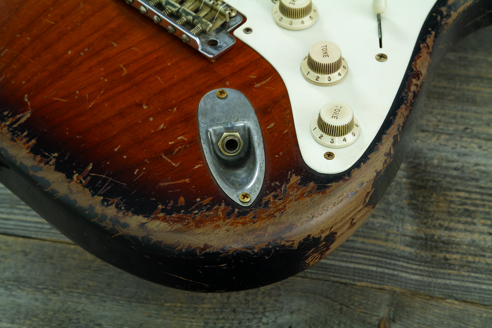 Fender Custom Shop Strat Late 1959 Mb A.macnutt 3s Trem Rw #r147577 - Heavy Relic 2-color Sunburst - Guitarra eléctrica con forma de str. - Variation 